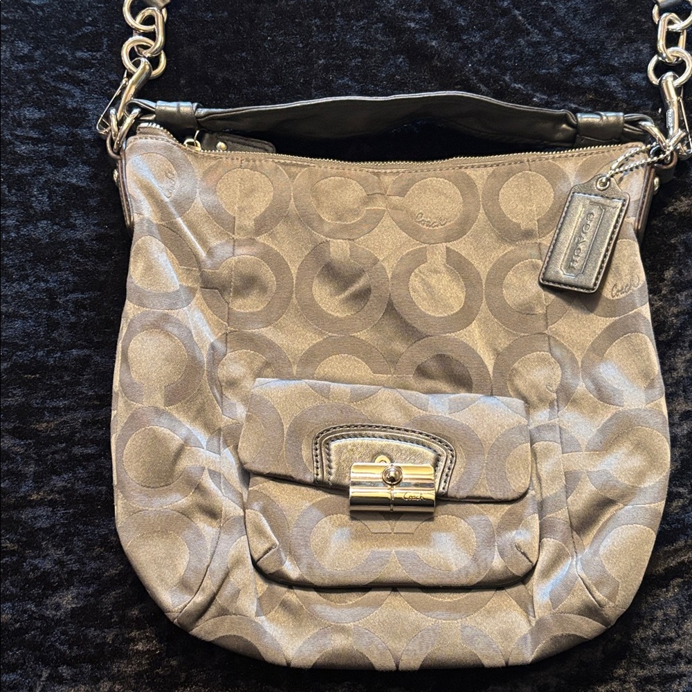 Coach Metallic Silver Shoulder Bag